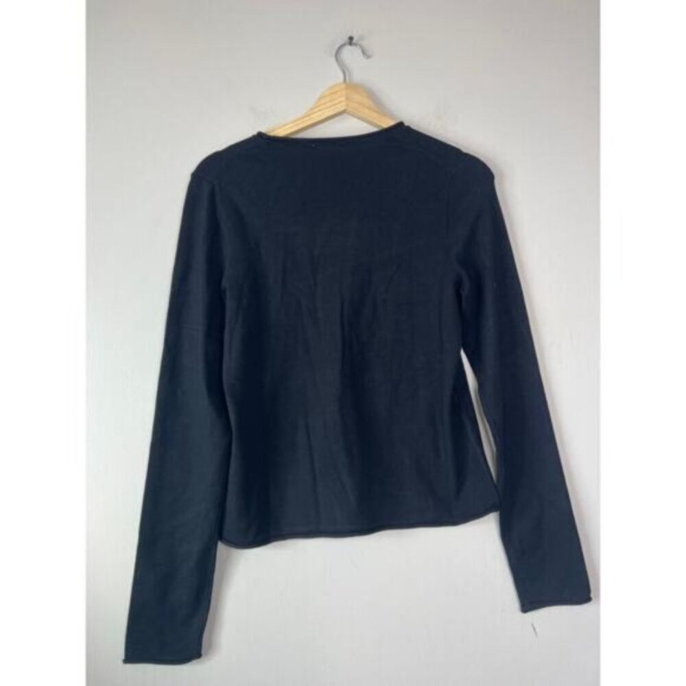 Splendid Layering Crewneck Lightweight Sweater Black Size: Large - Picture 7 of 8